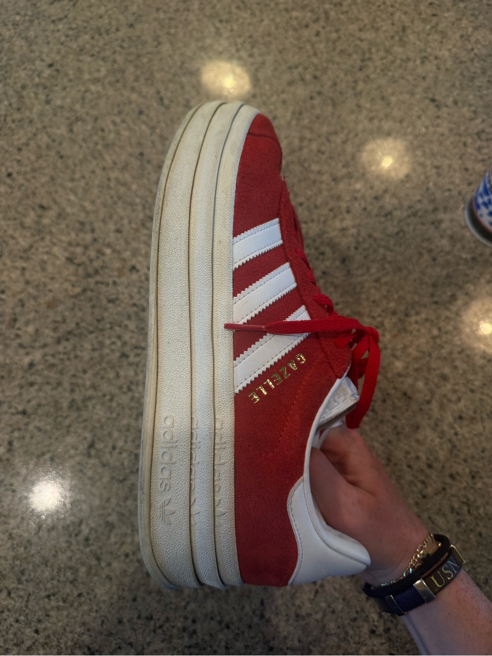 adidas Gazelle Sneakers in Red and White - Picture 4 of 4